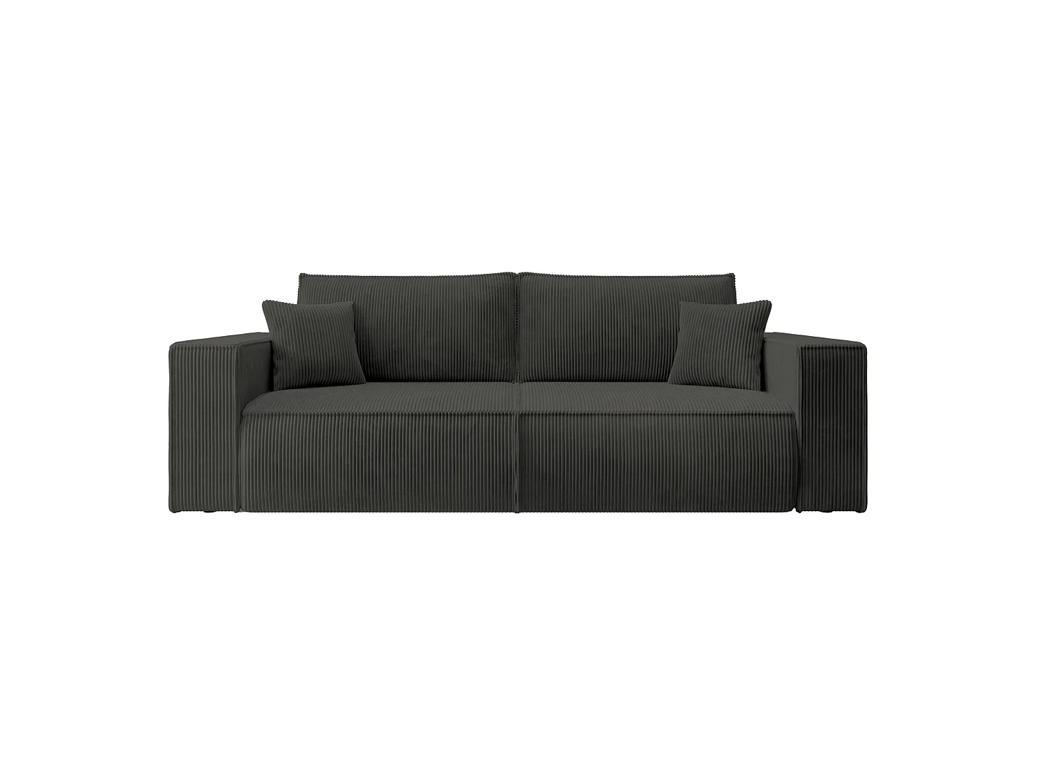 Sofa mit Schlaffunktion, Stauraum - Cordbezug - Dunkelgrau - FARESE