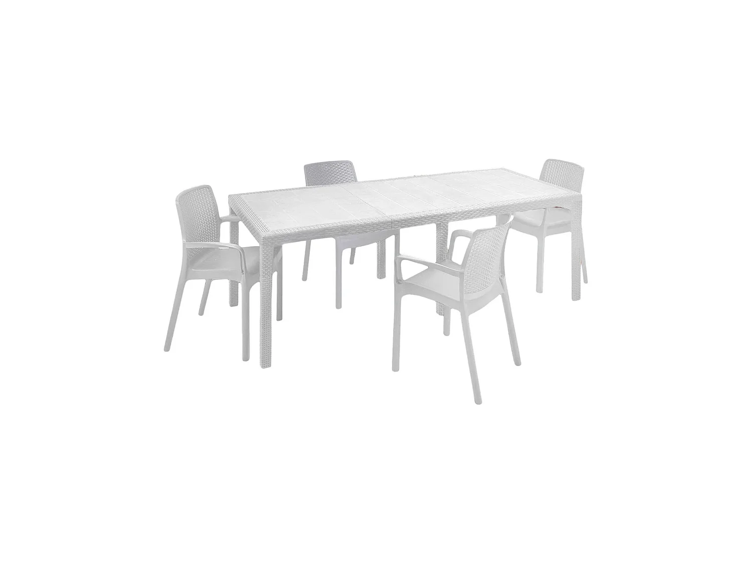 Conjunto Mesa e Cadeiras Cortanze, 10 Lugares Fabricado em Itália, Branco, Extensível, Dimensões do assento 60,5x54h83 cm