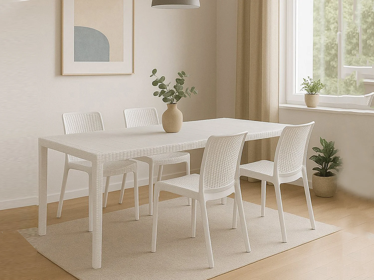 Conjunto Mesa e Cadeiras Cortanze, 10 Lugares Fabricado em Itália, Branco, Extensível, Dimensões do assento 60,5x54h83 cm