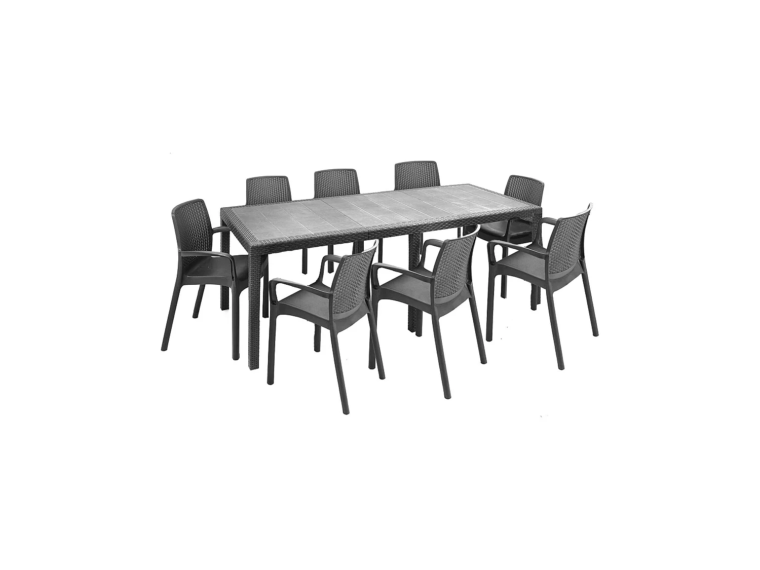 Cortanze Tisch- und Stuhl-Set, ausziehbar, Made in Italy, Anthrazit Schwarz