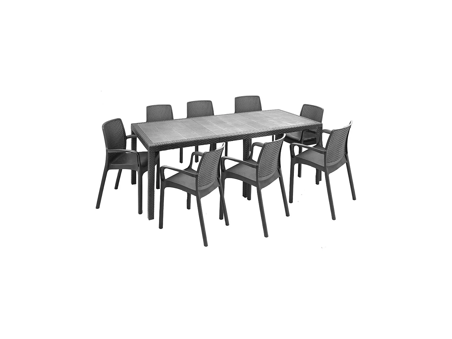 Ensemble Table et Chaises Cortanze, Extensible Made in Italy, Noir Anthracite
