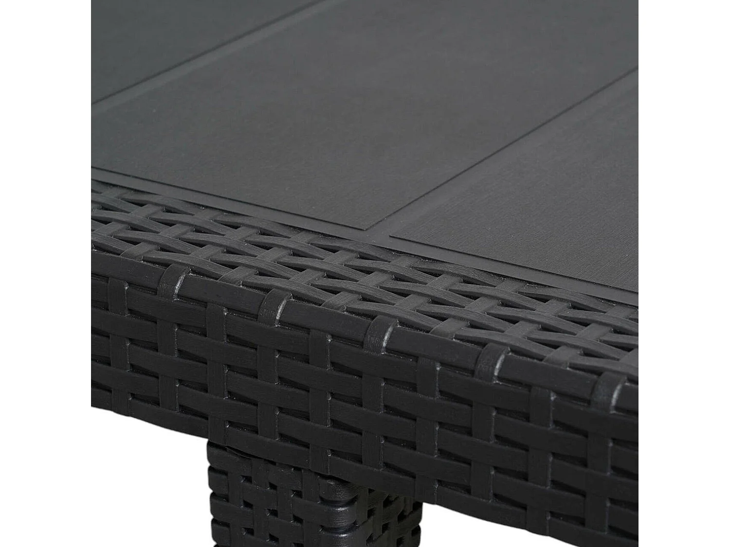 Set Salotto da Esterno Domaso, Salottino 4 Posti, Tavolo 10 Posti Posti Made in Italy, Nero Antracite, Salottino Outdoor, un Tavolino