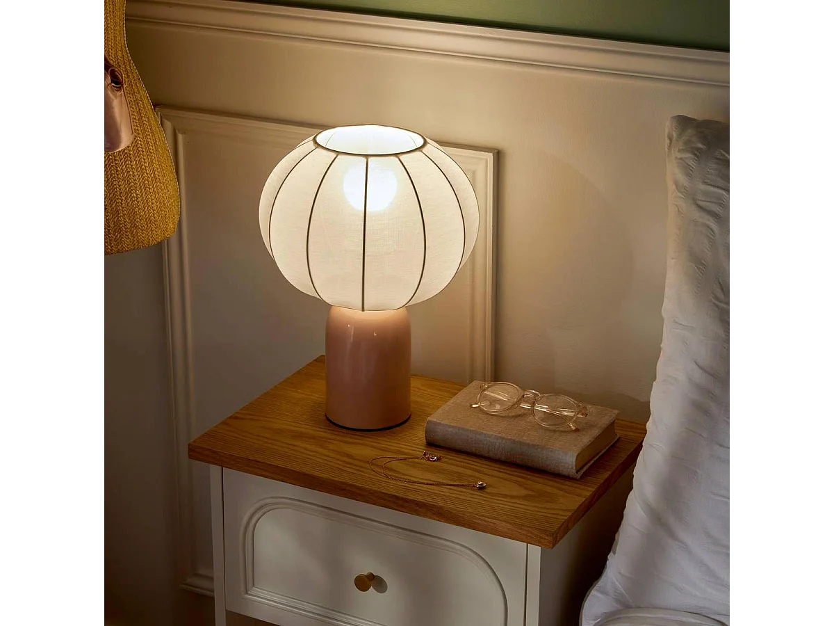 Lampe à Poser en Métal "Tobie" 33cm Rose
