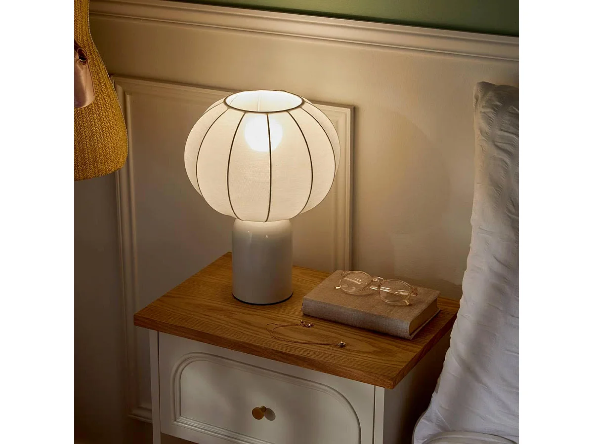 Lampe à Poser en Métal "Tobie" 33cm Blanc