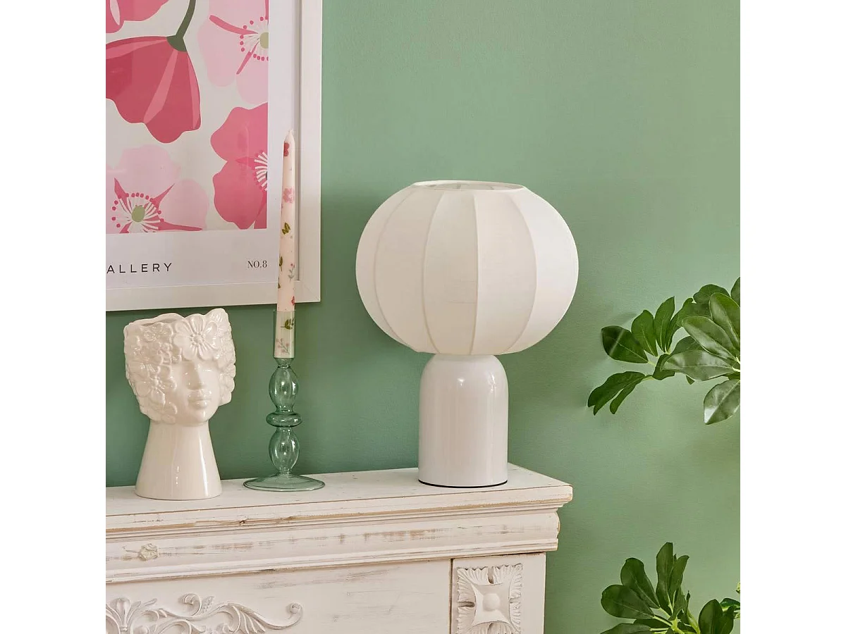 Lampe à Poser en Métal "Tobie" 33cm Blanc
