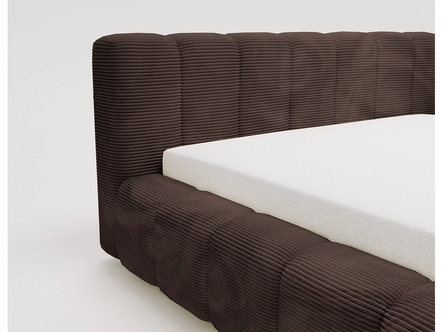 Cord-Doppelbett 160x200 Bolonia - mit Bettkasten und Holzlattenrost, Bett Braun