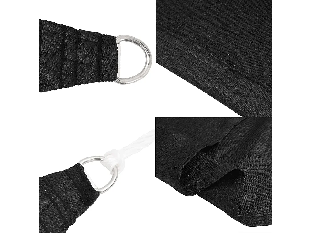 Sonnensegel 160 g/m² Schwarz 3/4x2 m HDPE