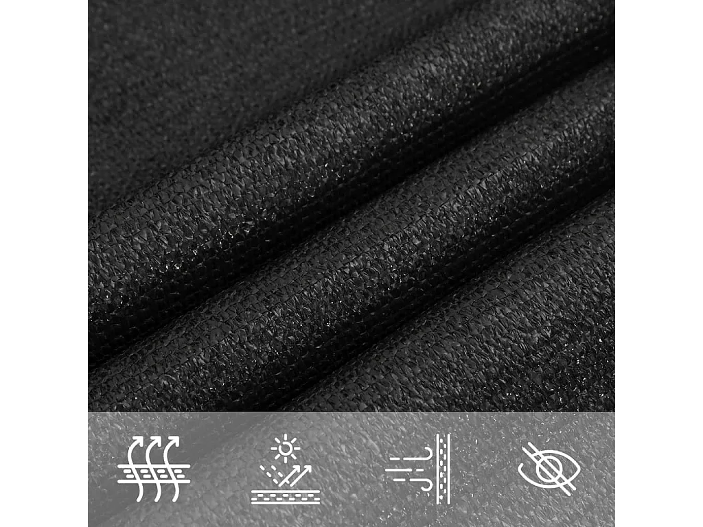 Sonnensegel 160 g/m² Schwarz 3/4x2 m HDPE