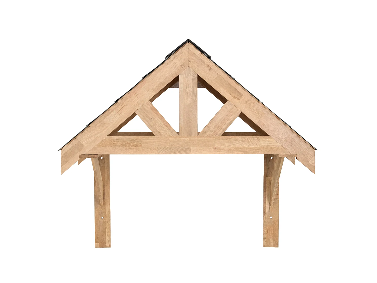 Tettoia Portico Rovere Massello 1250 mm Luce Interna Luci Parete