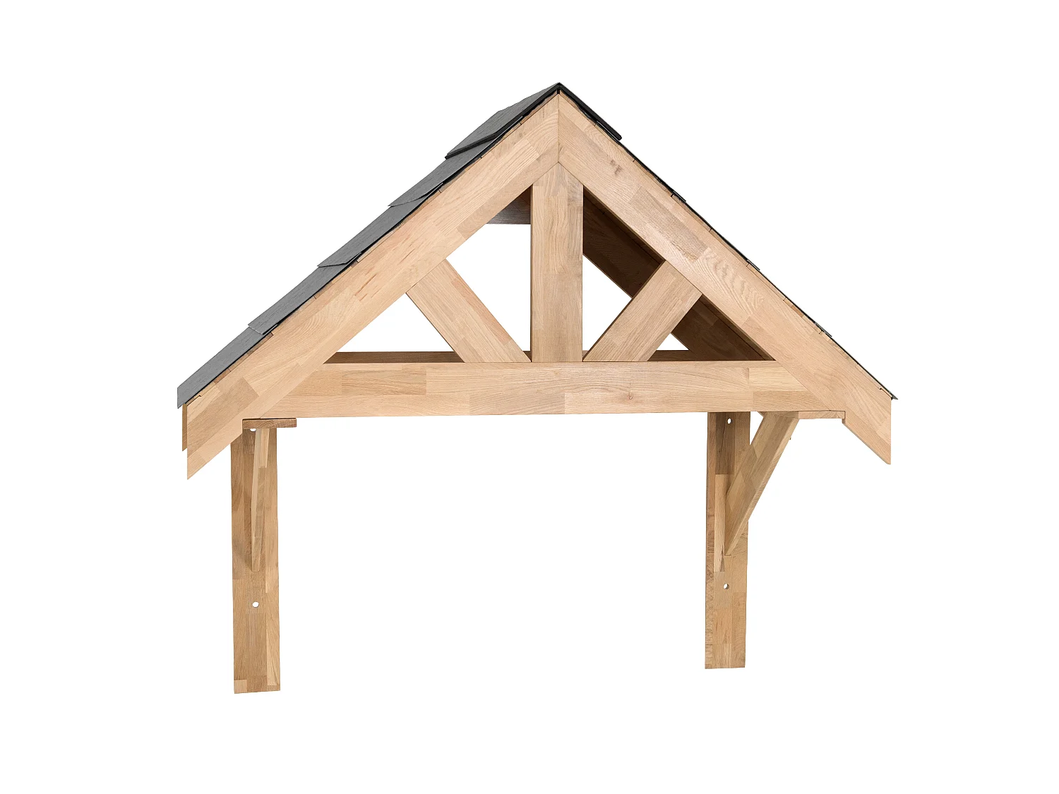 Tettoia Portico Rovere Massello 1250 mm Luce Interna Luci Parete