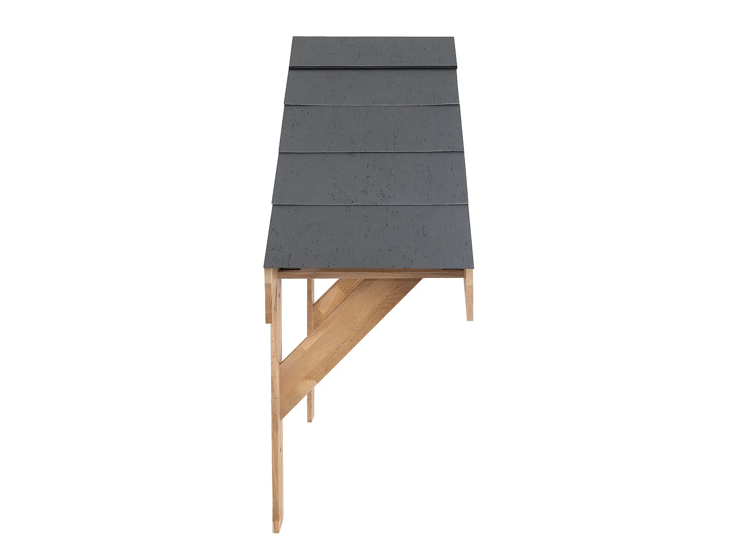 Tettoia Portico Rovere Massello 1250 mm Luce Interna Luci Parete
