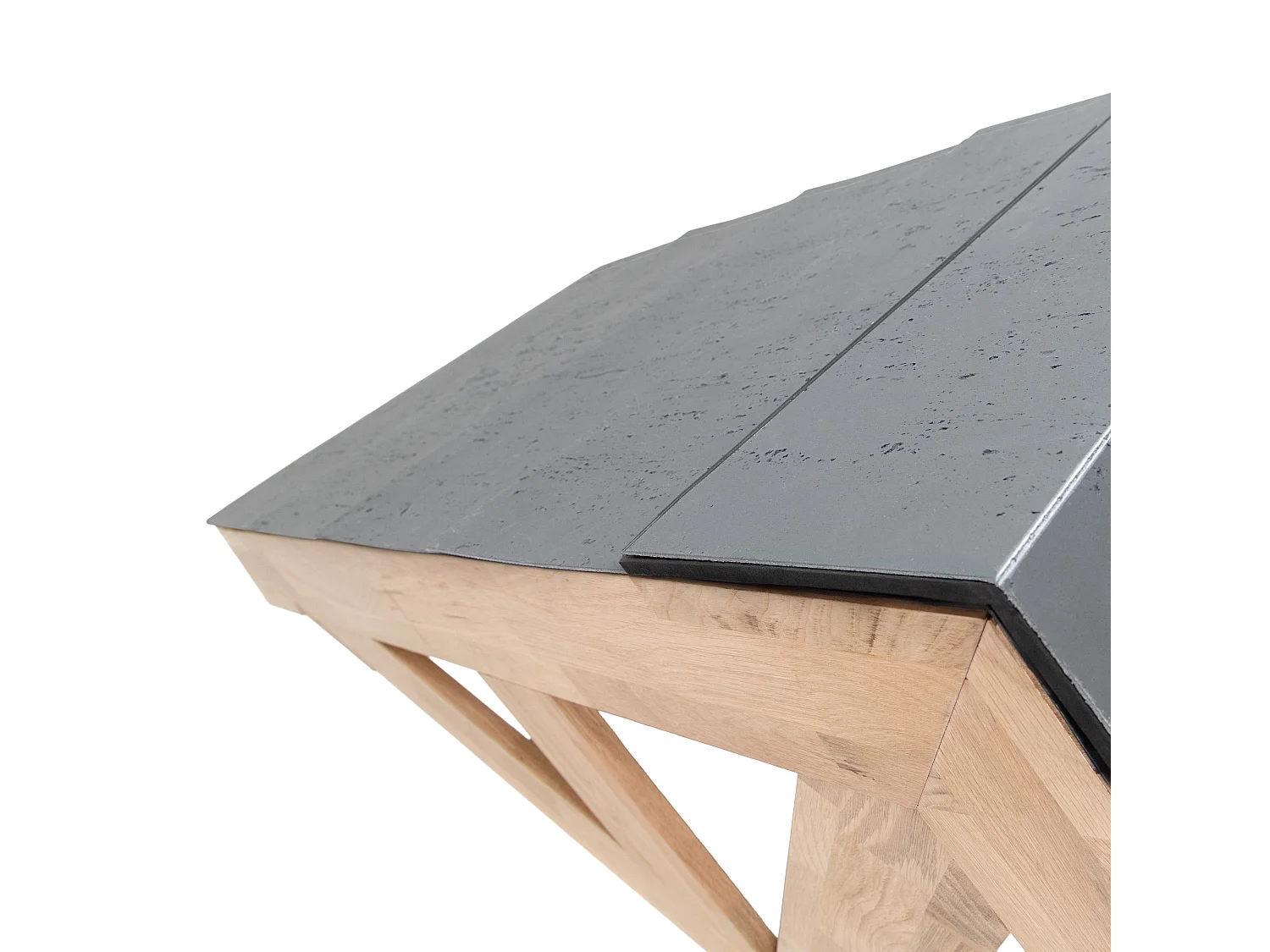 Tettoia Portico Rovere Massello 1250 mm Luce Interna Luci Parete