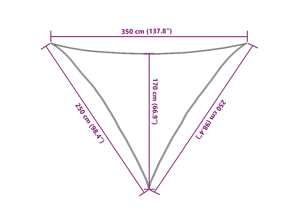 Sonnensegel 160 g/m² Cremeweiß 2,5x2,5x3,5 m HDPE