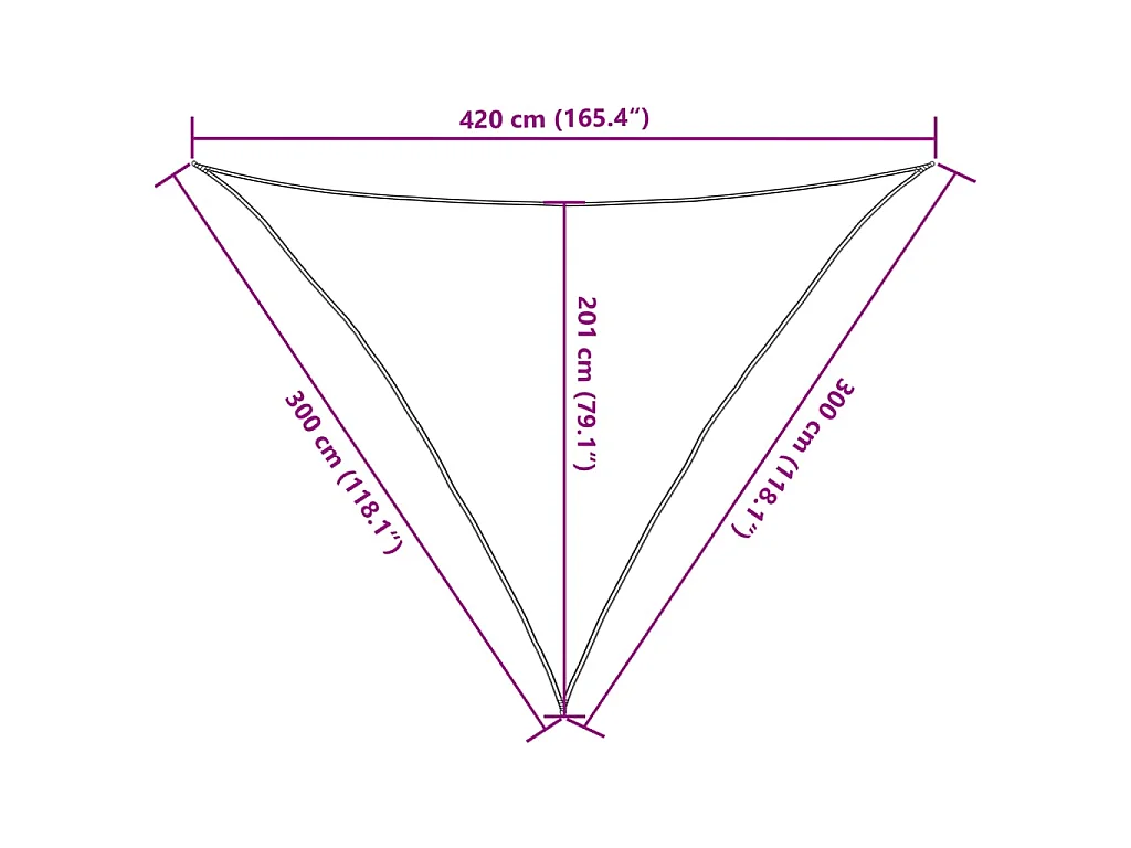 Sonnensegel 160 g/m² Weiß 3x3x4,2 m HDPE