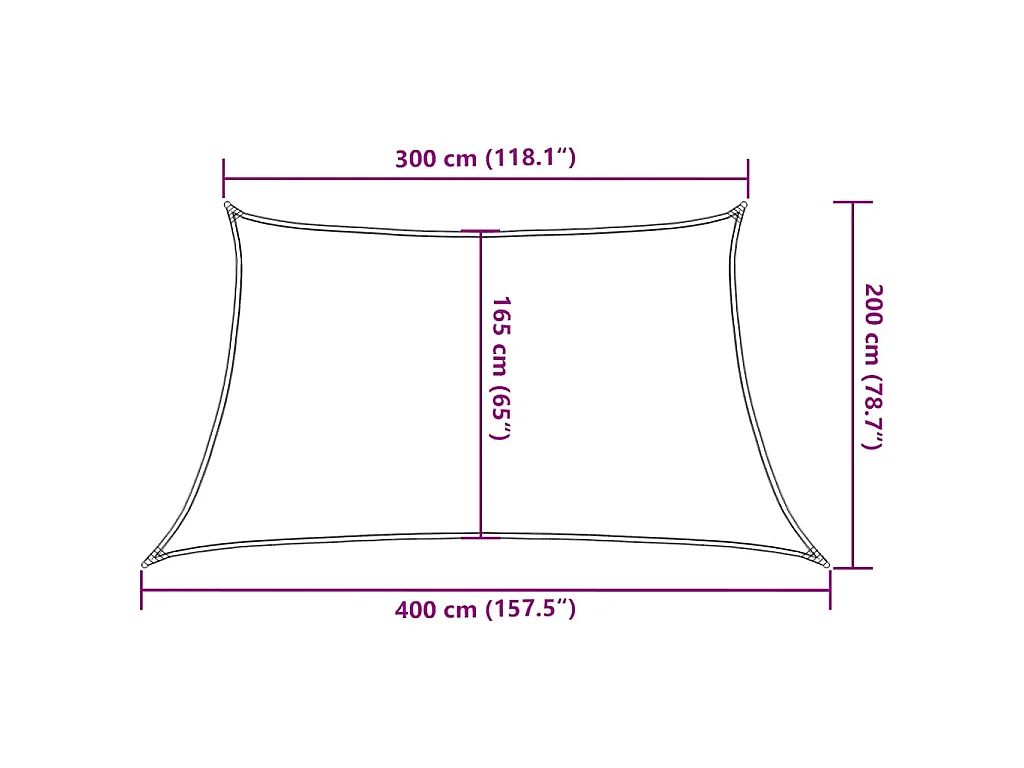 Sonnensegel 160 g/m² Taupe 3/4x2 m HDPE