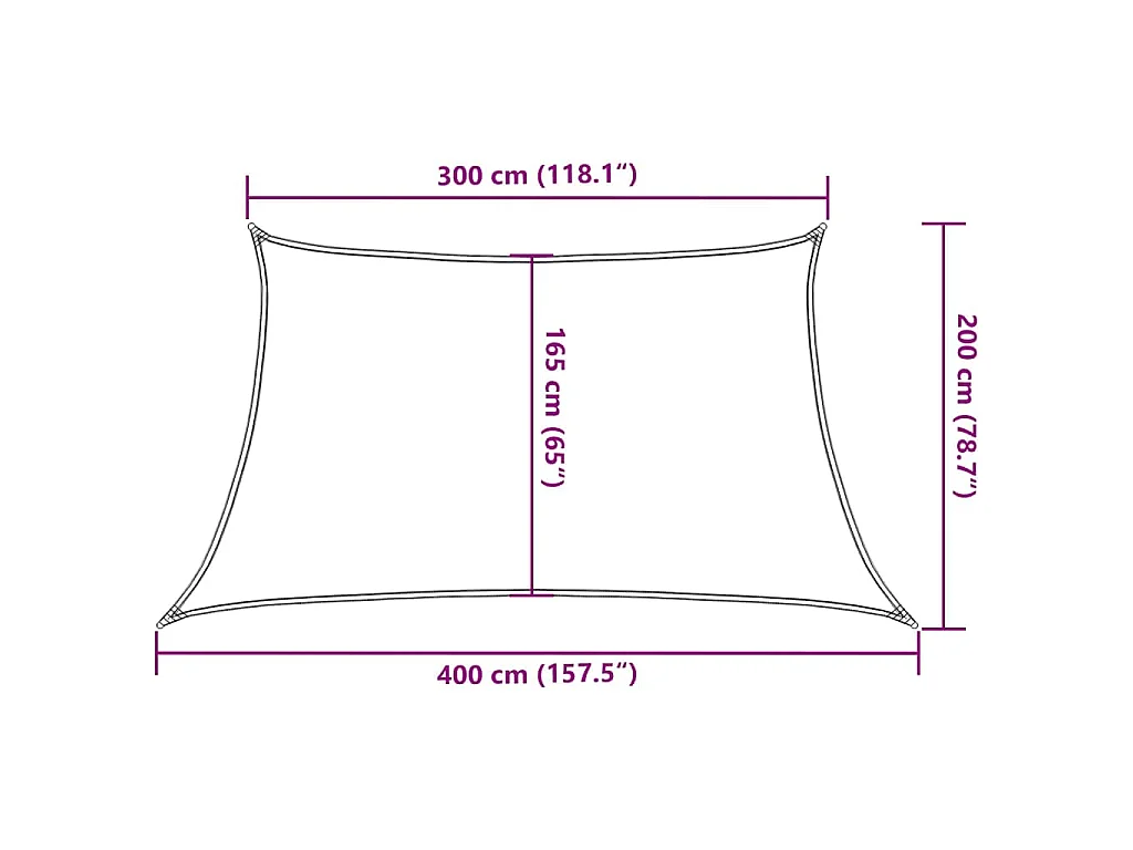 Sonnensegel 160 g/m² Rot 3/4x2 m HDPE