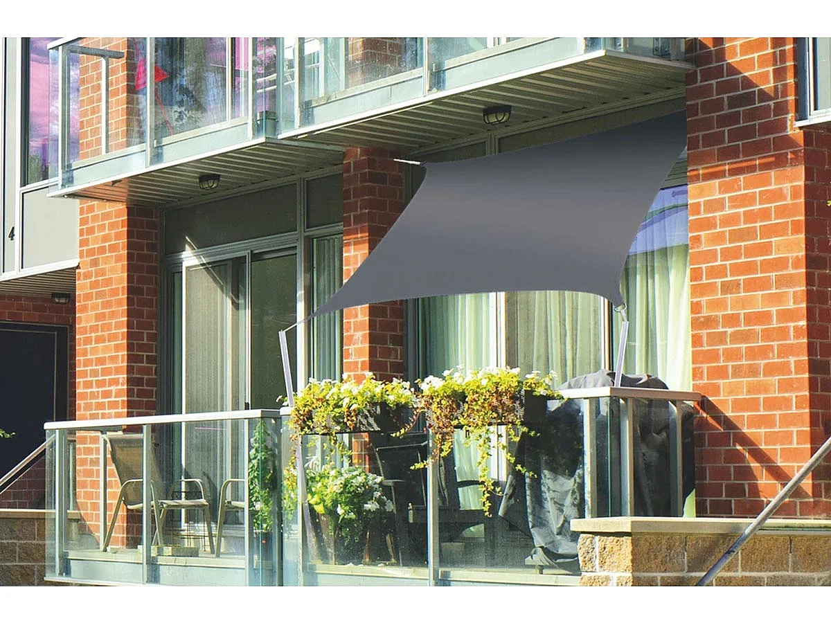 Voile d'ombrage rectangulaire FIRST - 2,00 x 1,40 m - Ardoise - Jardiline