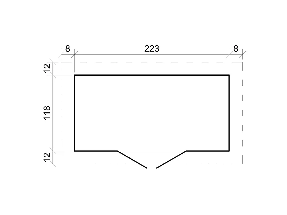 Holz Gartenhaus mit imprägniertem boden - 2.63 m² / 142x239xH206 cm - M310C1+M310G