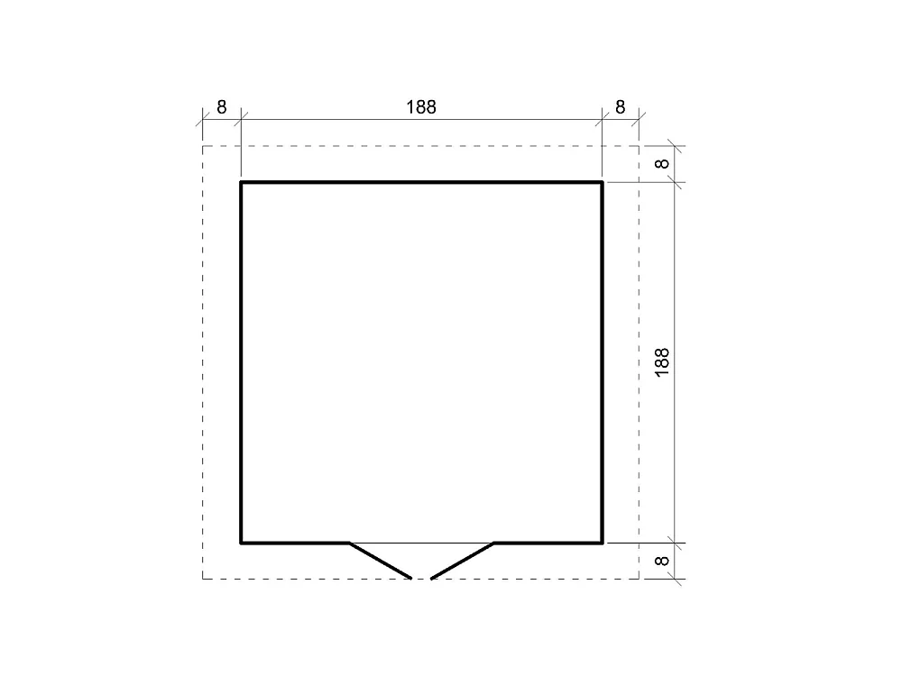 Holz Gartenhaus - 3.53 m² / 204x204xH200 cm - M309F1