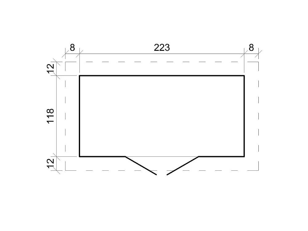Holz Gartenhaus - 2.63 m² / 142x239xH200 cm - M310F1