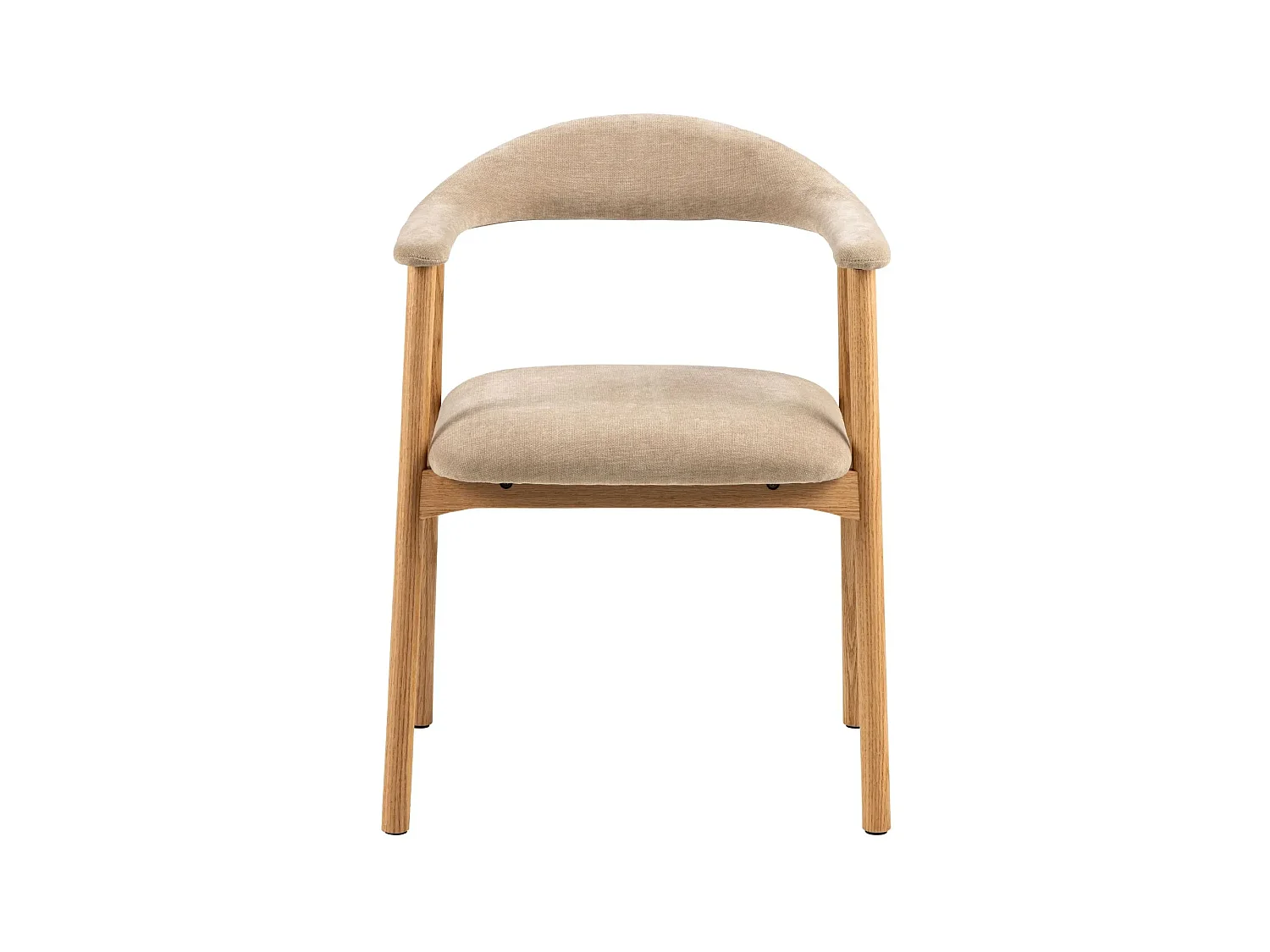 Chaises de salle à manger en chêne et tissu beige (lot de 2) - ELYA