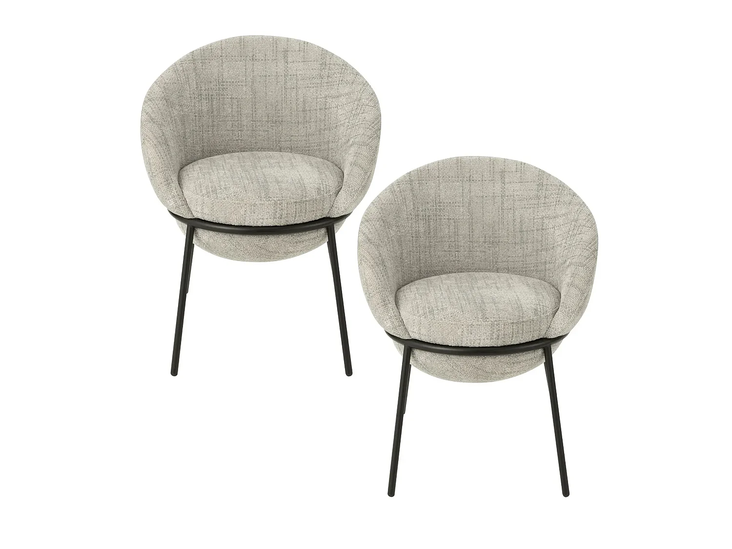 Chaises de salle à manger design en tissu (lot de 2) - MERO