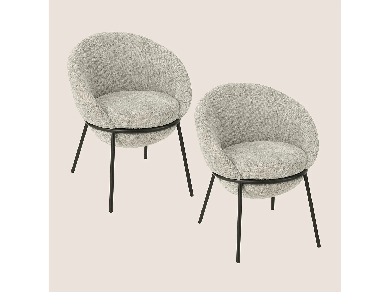 Chaises de salle à manger design en tissu (lot de 2) - MERO