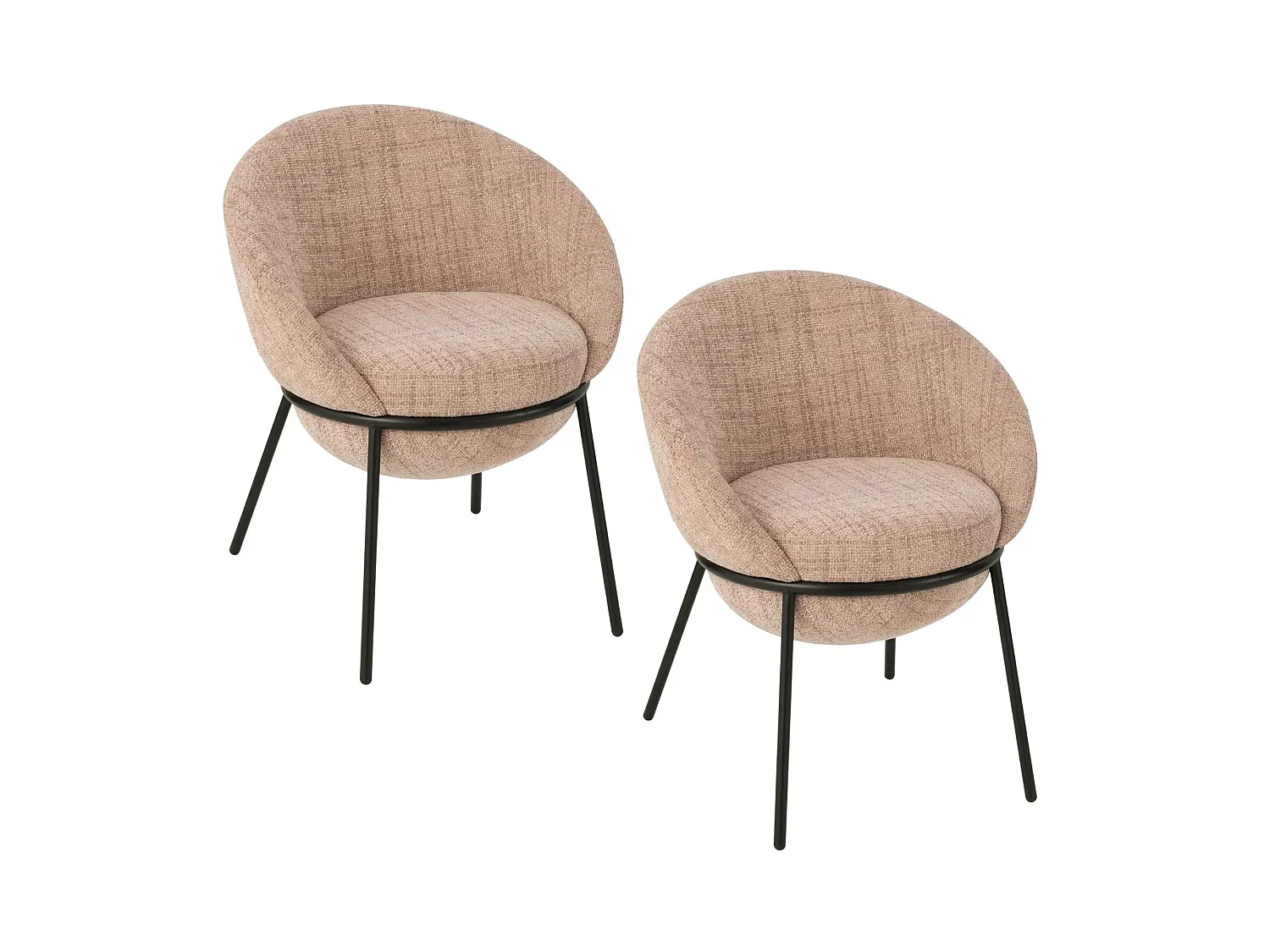 Chaises de salle à manger design en tissu (lot de 2) - MERO