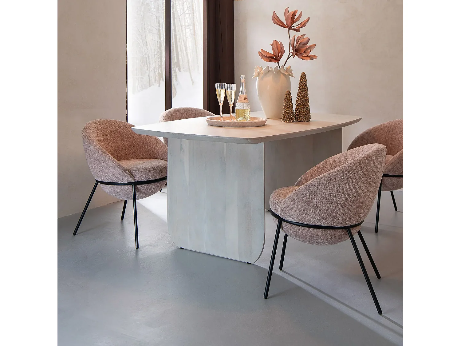 Chaises de salle à manger design en tissu (lot de 2) - MERO