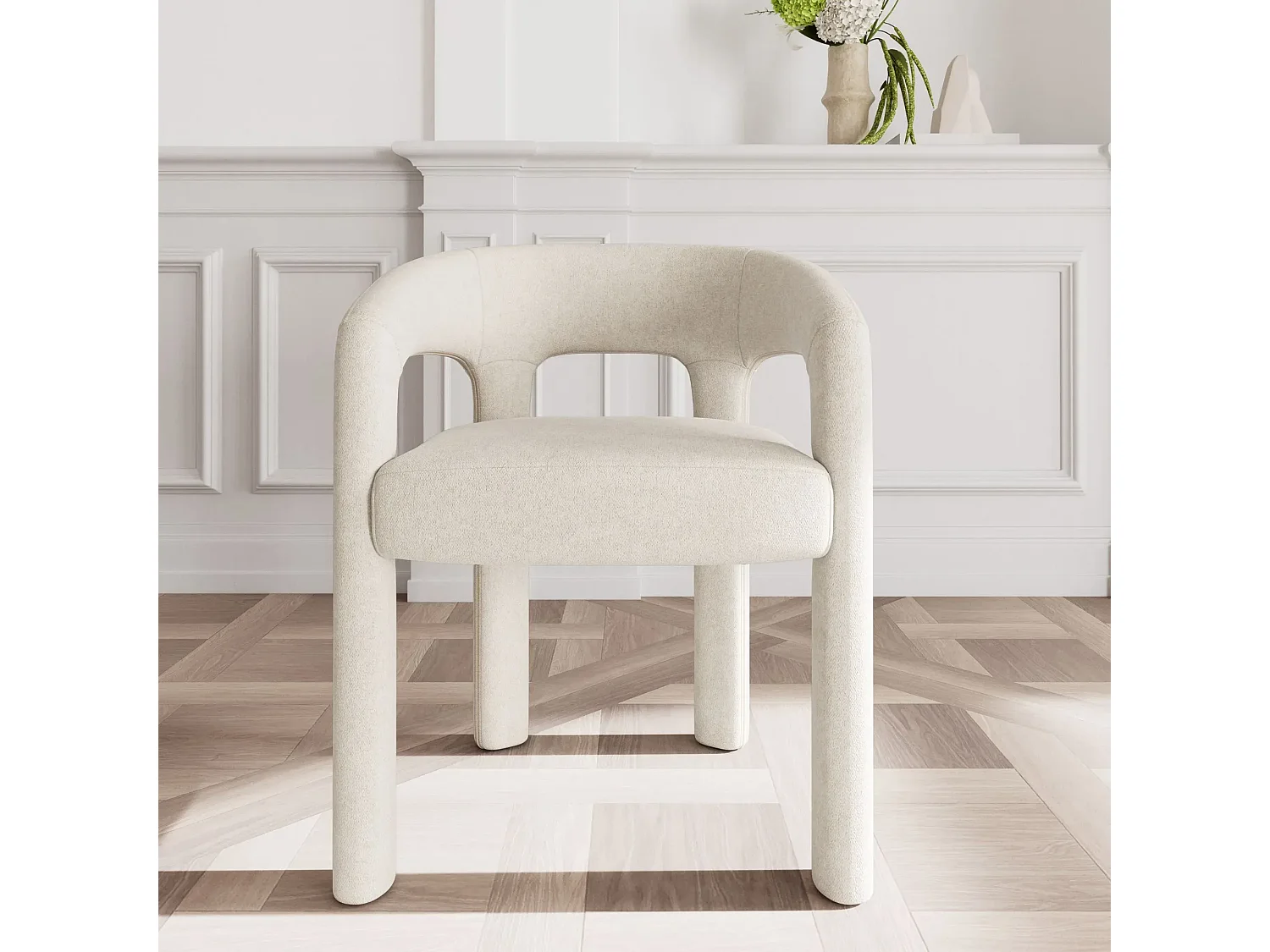 Fauteuil de salle à manger à accoudoirs en tissu - ARTEMIS
