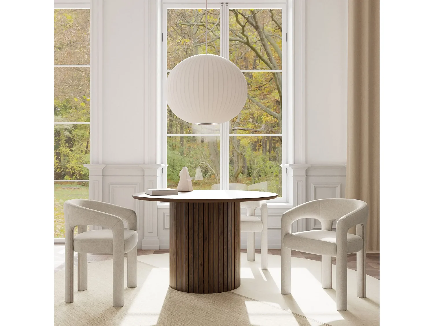 Fauteuil de salle à manger à accoudoirs en tissu - ARTEMIS