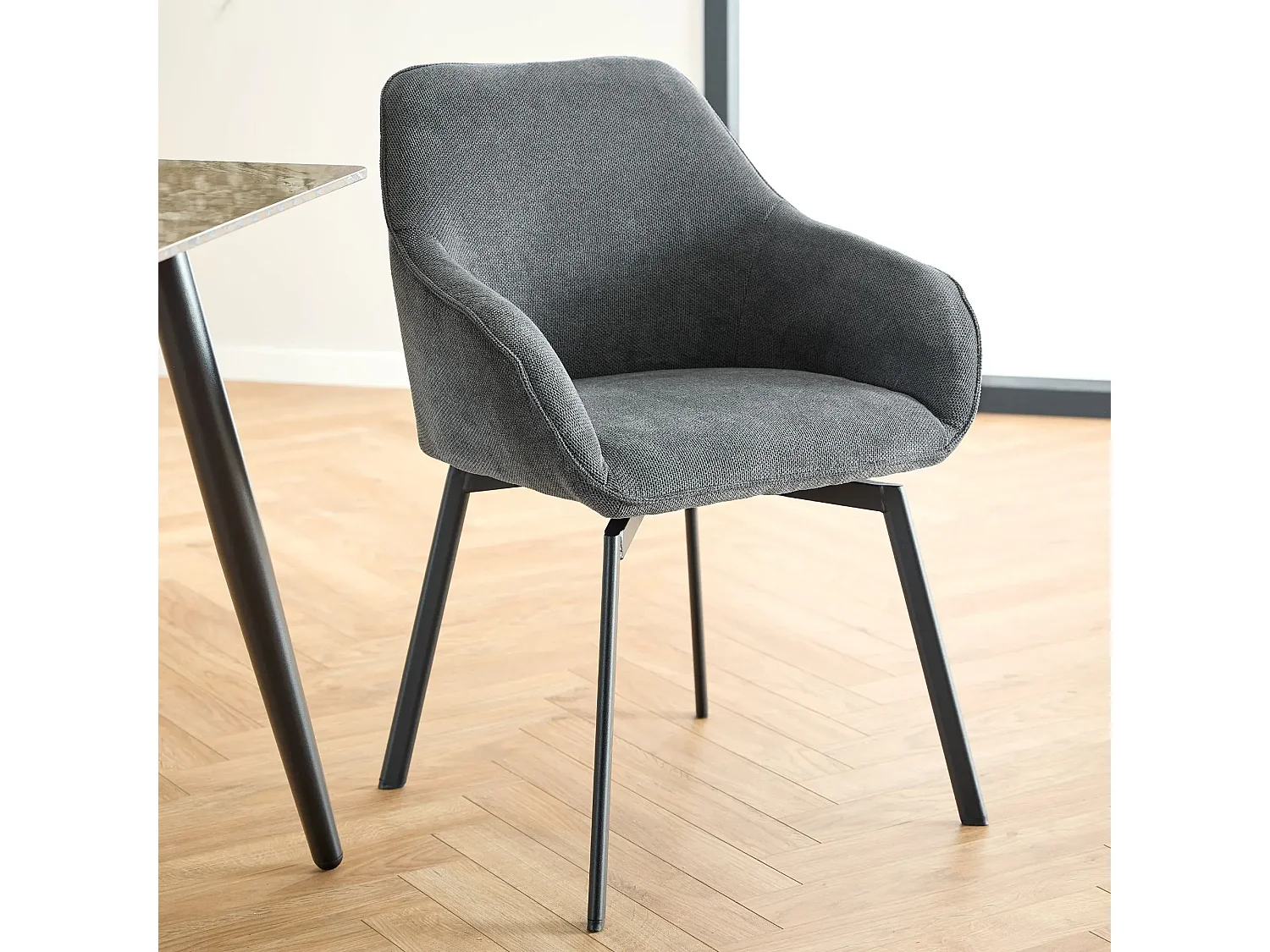 Fauteuils de salle à manger pivotants (lot de 2) - SARA