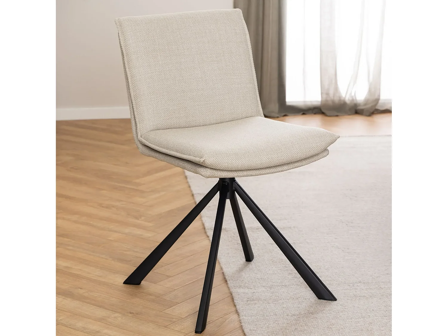 Chaise pivotante contemporaine de salle à manger en tissu - KELLY