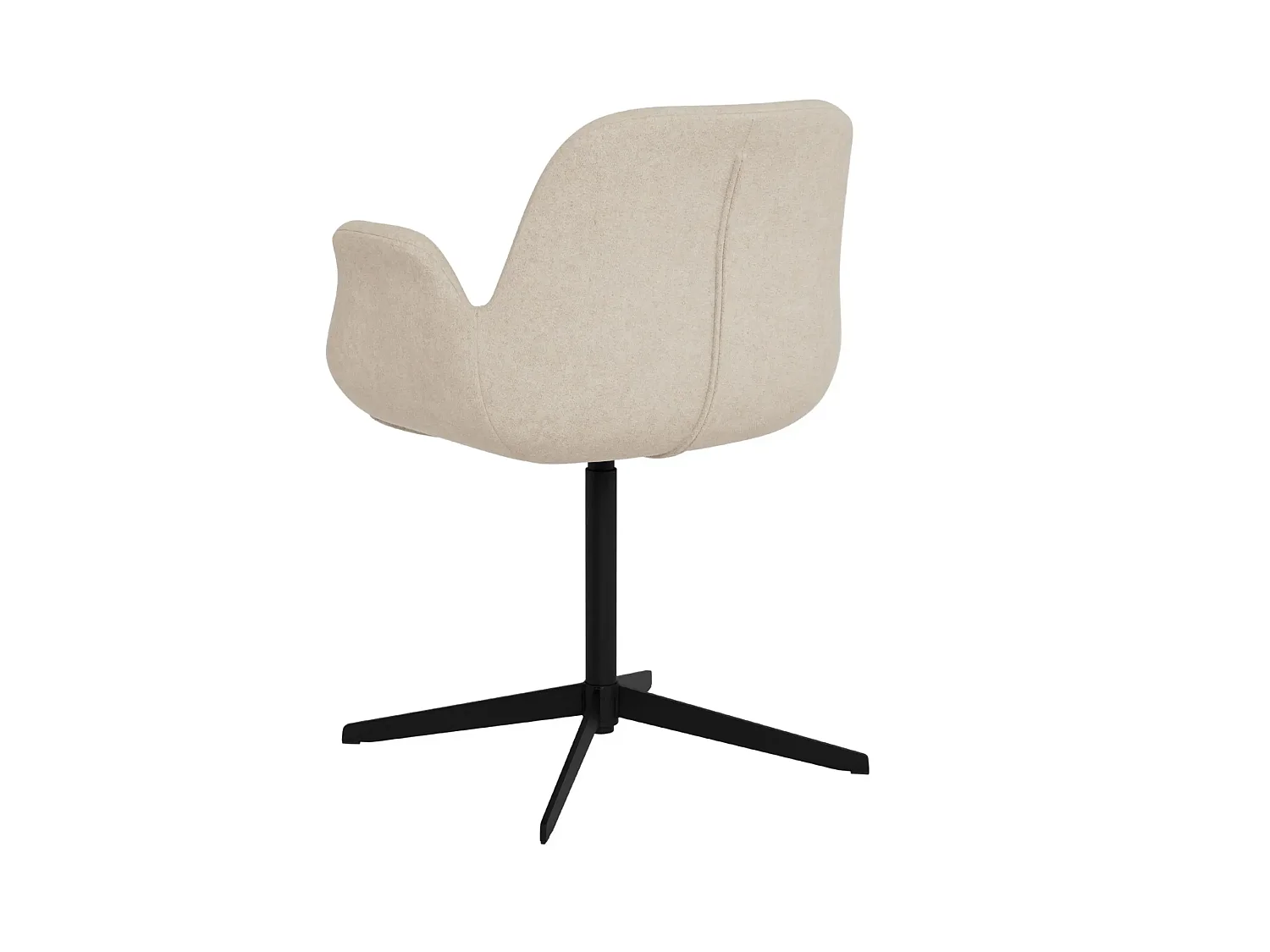Fauteuil de salle à manger pivotant à accoudoirs beige clair - BETINA