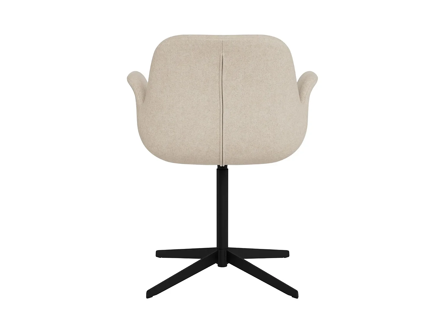 Fauteuil de salle à manger pivotant à accoudoirs beige clair - BETINA
