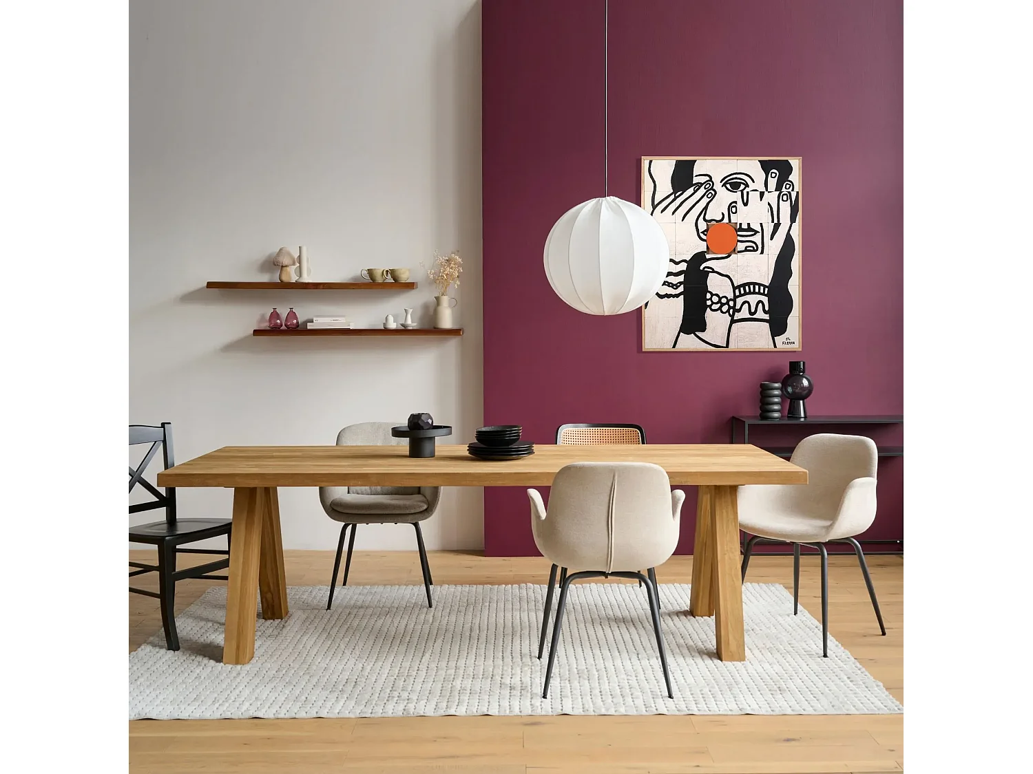 Chaises de salle à manger à accoudoirs beige clair (lot de 2) - BETINA