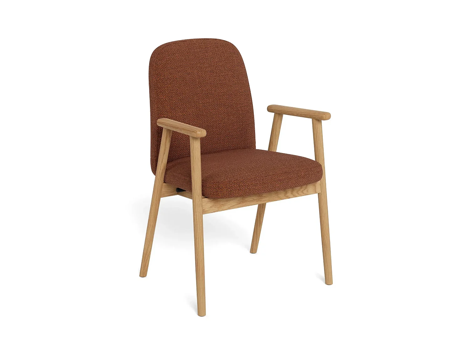 Chaises scandinaves en tissu terracotta et chêne (lot de 2) - ALVINA