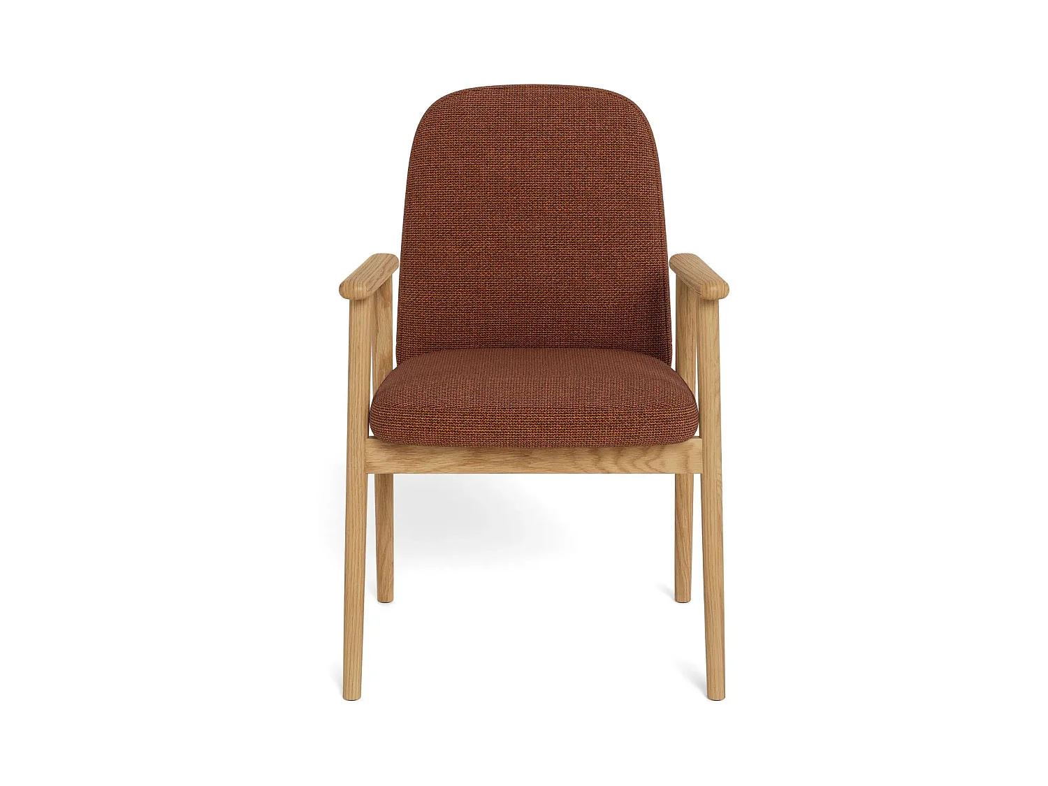 Chaises scandinaves en tissu terracotta et chêne (lot de 2) - ALVINA