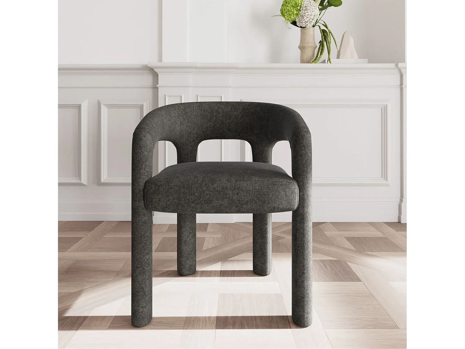 Fauteuil de salle à manger à accoudoirs en tissu - ARTEMIS