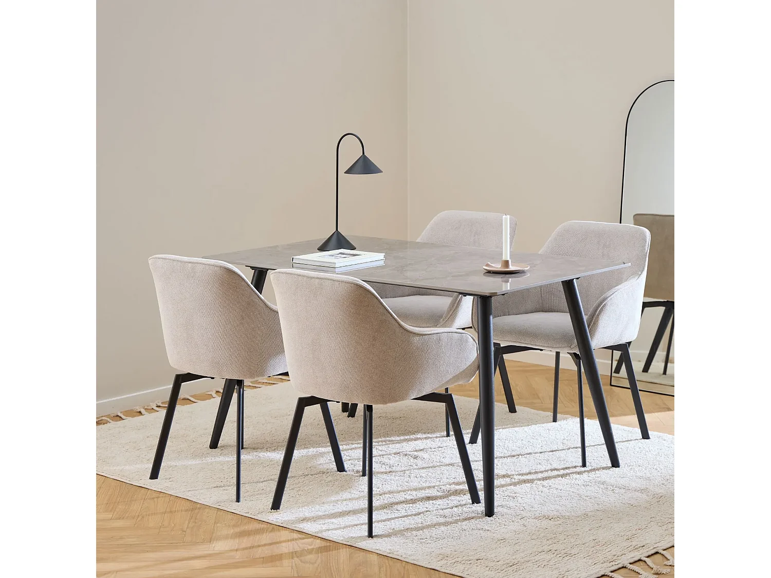 Fauteuils de salle à manger pivotants (lot de 2) - SARA