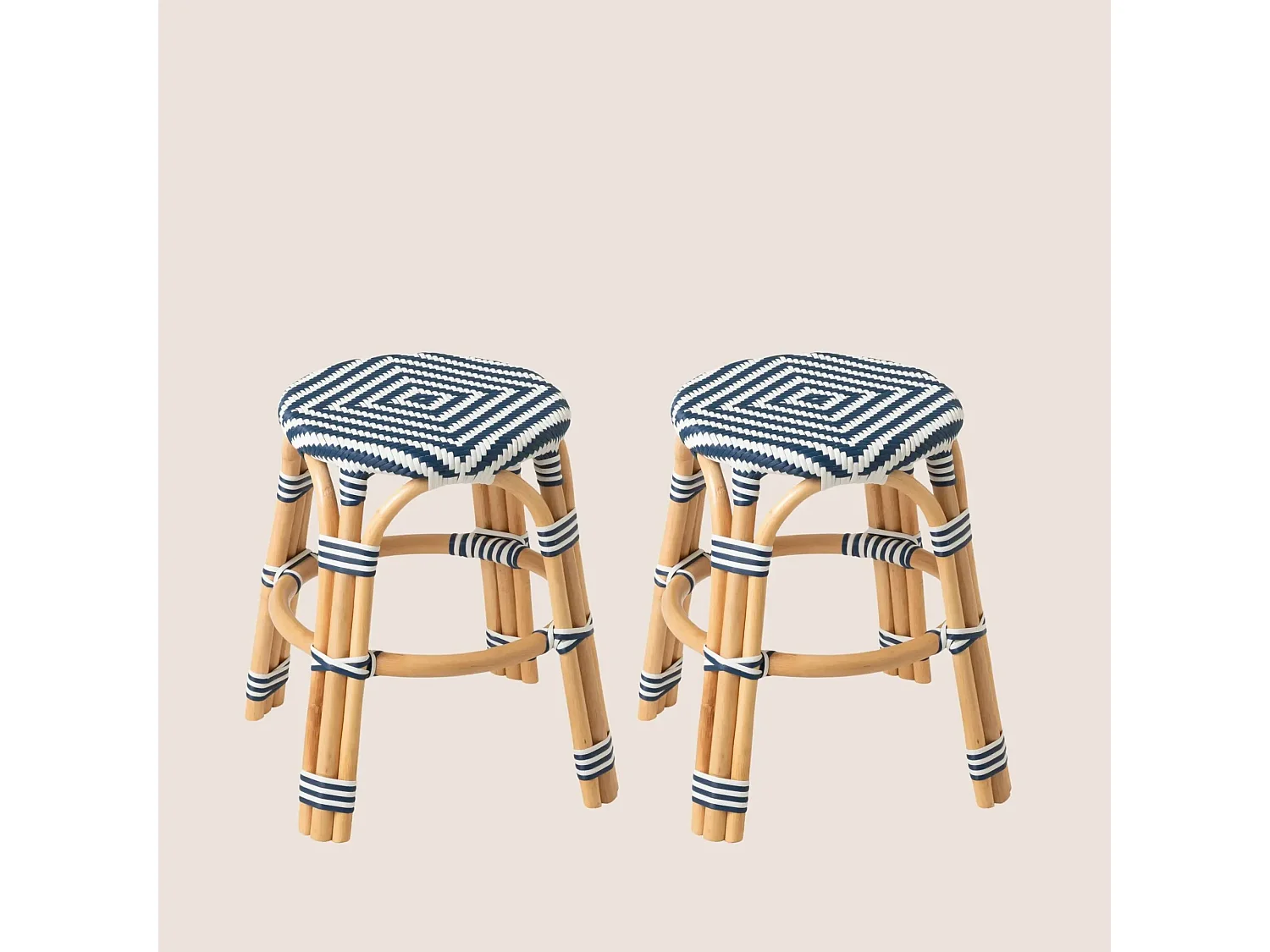 Tabourets bistrot tressés (lot de 2) - MONTMARTRE