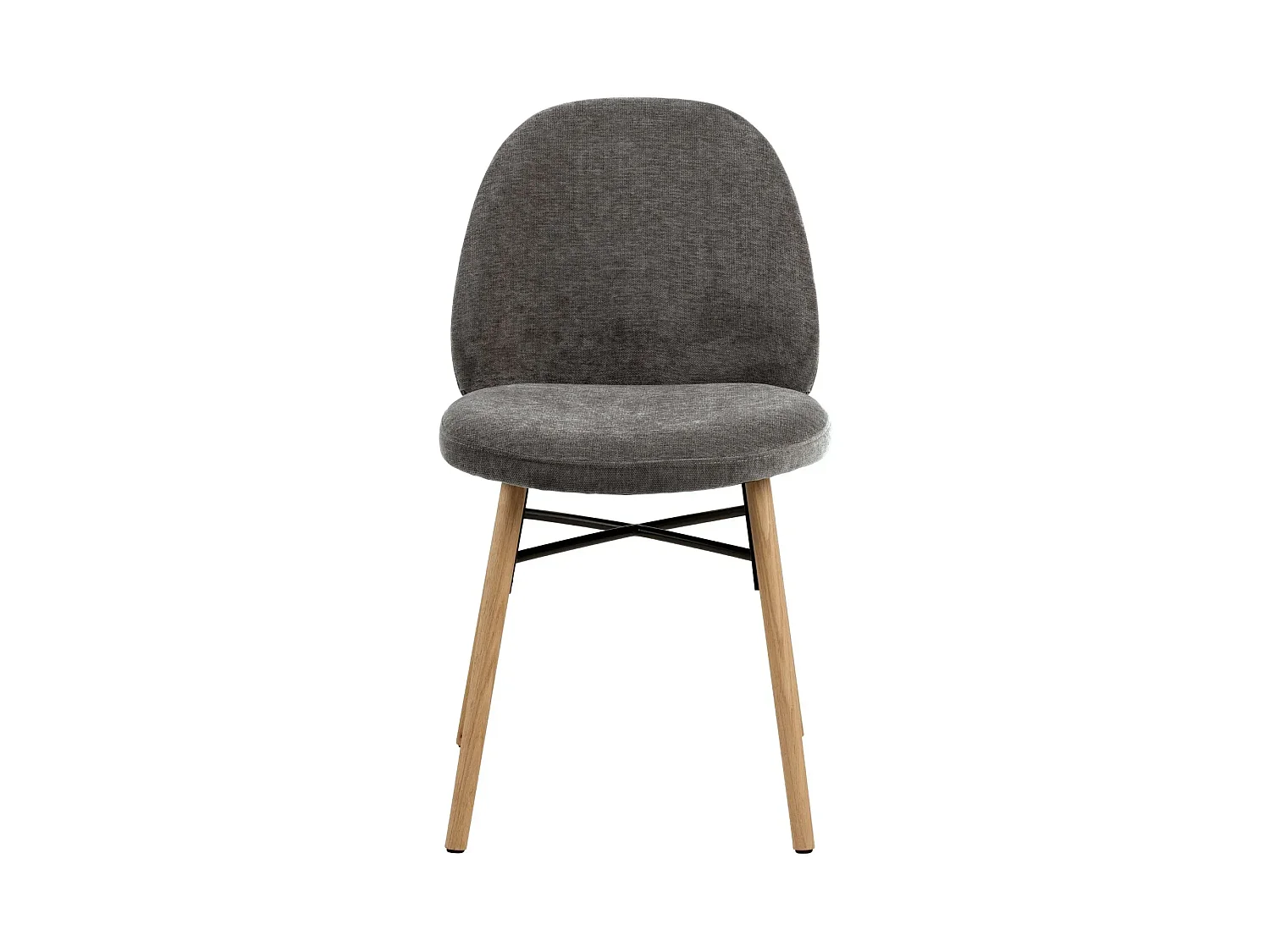 Chaise scandinave grise en tissu (lot de 2) - SYBILLE
