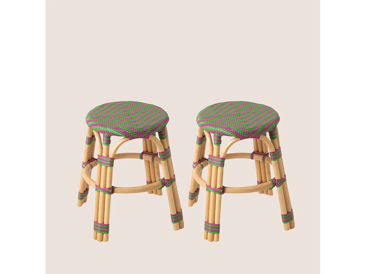 Tabourets bistrot tressés (lot de 2) - MONTMARTRE
