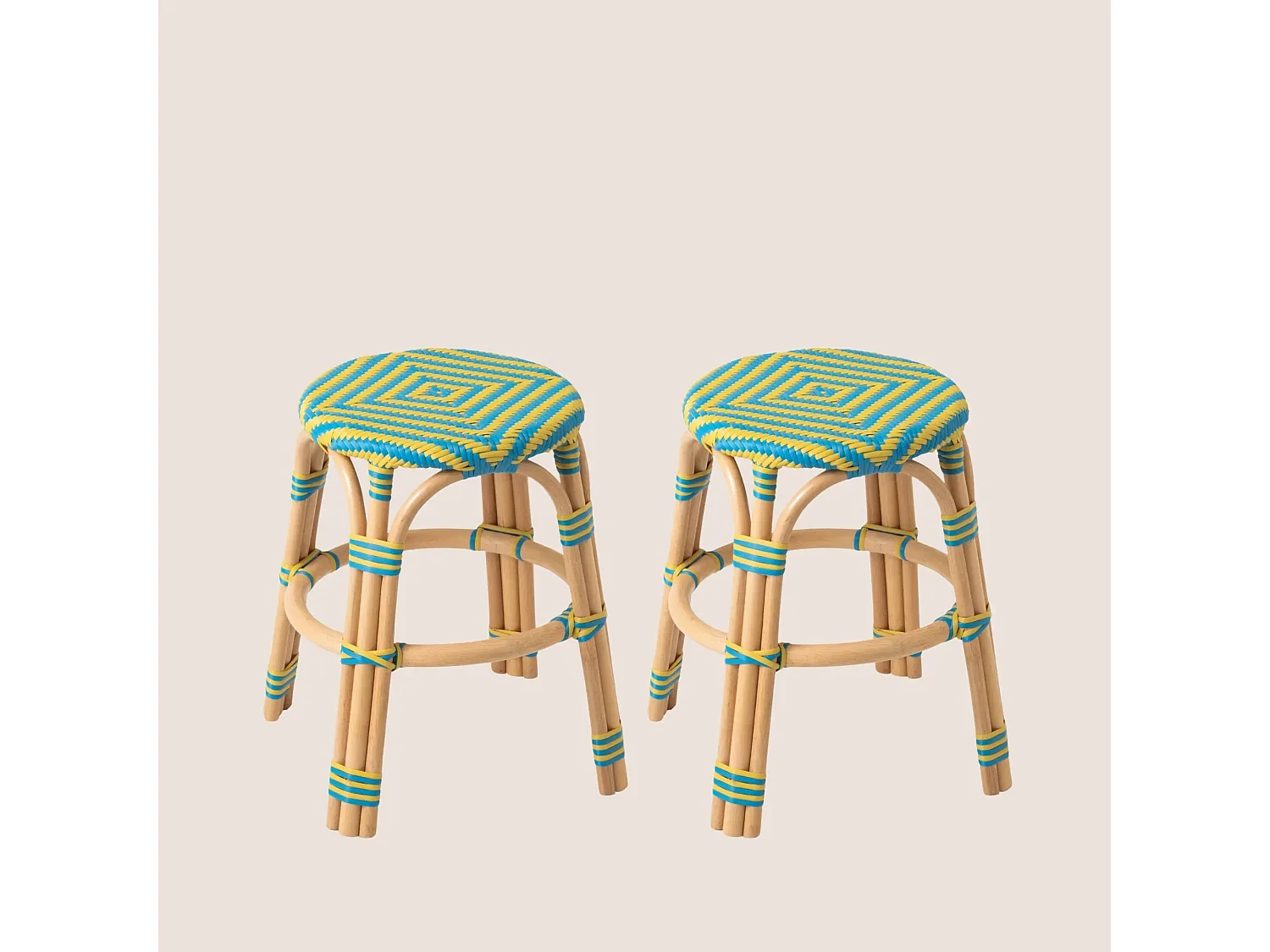 Tabourets bistrot tressés (lot de 2) - MONTMARTRE