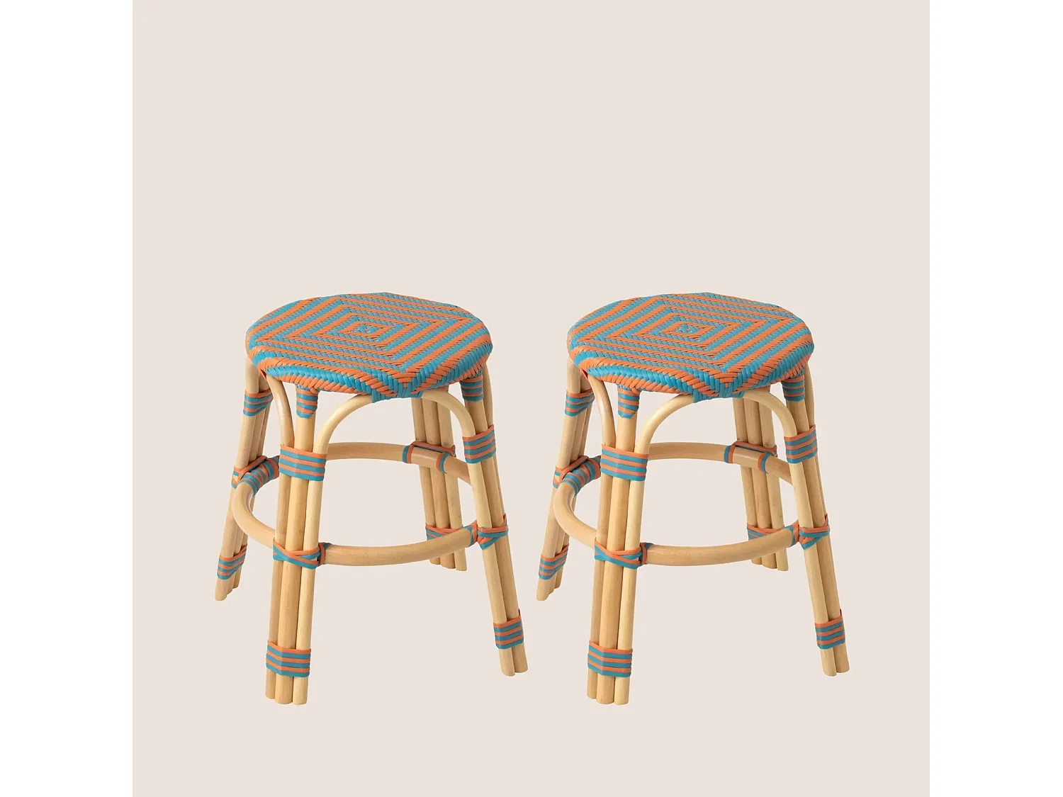Tabourets bistrot tressés (lot de 2) - MONTMARTRE
