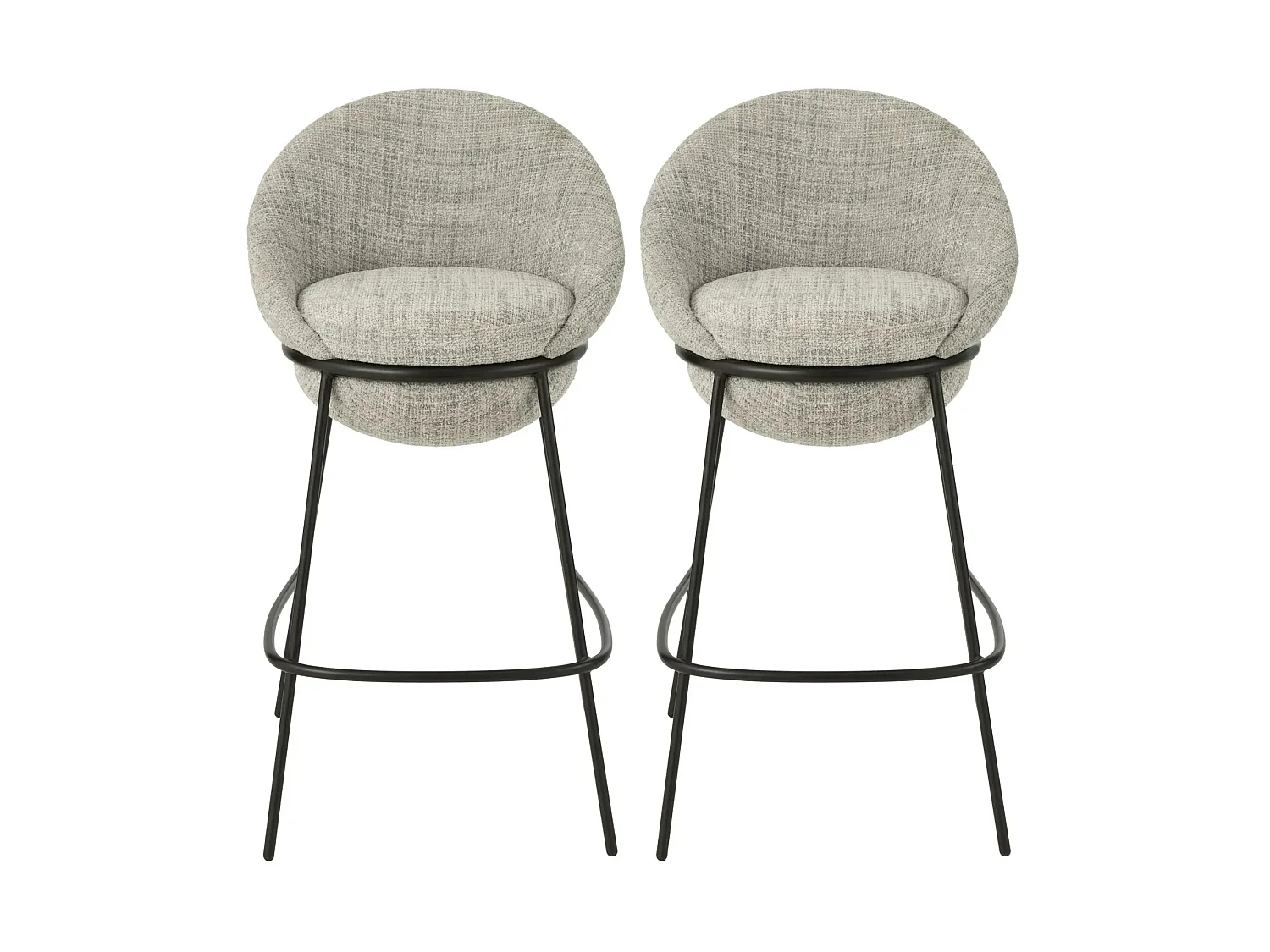 Tabourets de bar design en tissu (lot de 2) - MERO