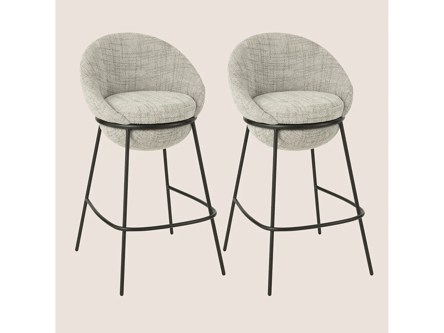 Tabourets de bar design en tissu (lot de 2) - MERO