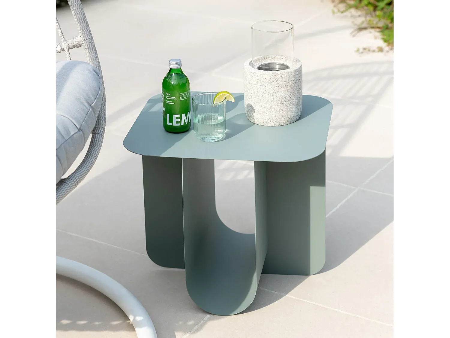 Table basse rectangulaire design en métal - CRYSAL