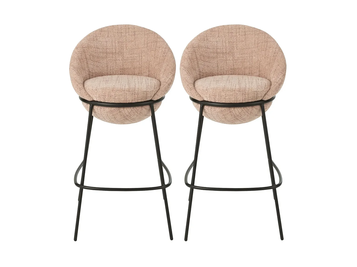 Tabourets de bar design en tissu (lot de 2) - MERO