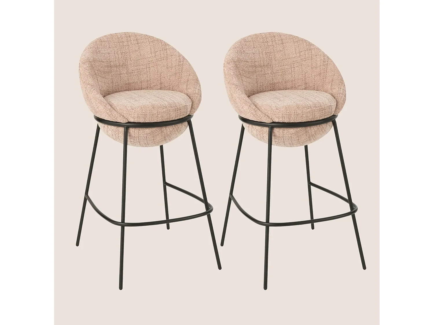 Tabourets de bar design en tissu (lot de 2) - MERO